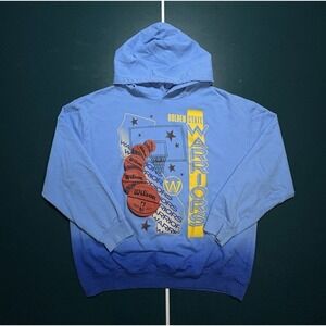 Golden State Warriors Hoodie Sweatshirt Men's XL‎ Blue Yellow Retro Style